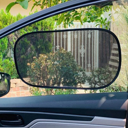 2Pcs Car Side Window Sun Sunshade Cover Clear Black