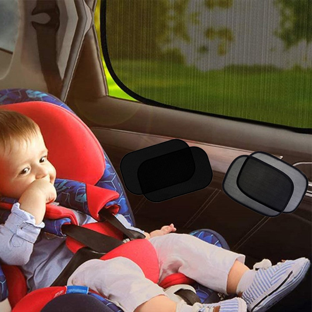 2Pcs Car Side Window Sun Sunshade Cover Clear Black