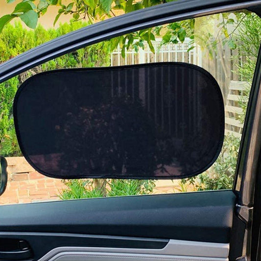 2Pcs Car Side Window Sun Sunshade Cover Black