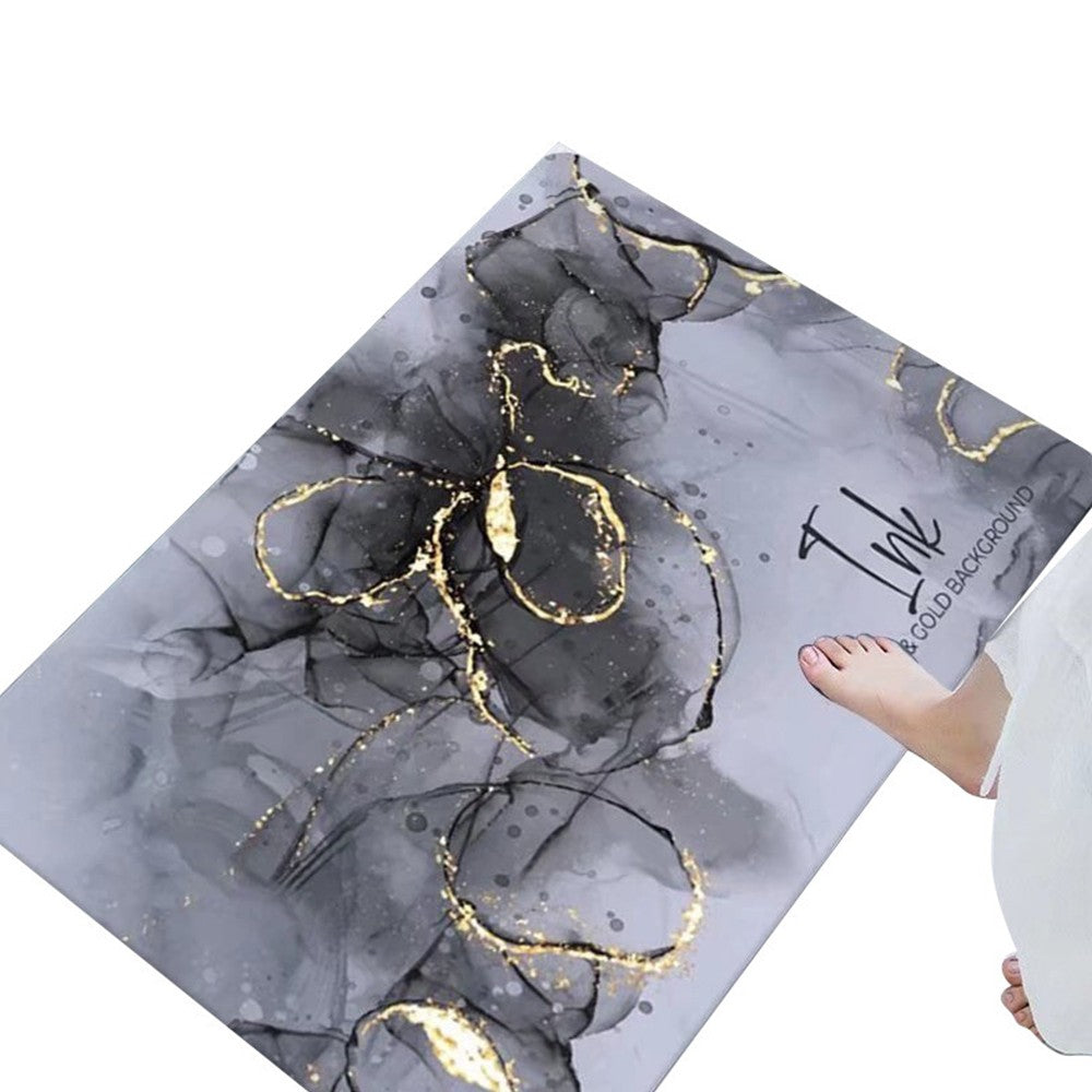 50x80cm Bathroom Floor Mat Absorbent Quick Drying Mat Anti Slip Mat Grey