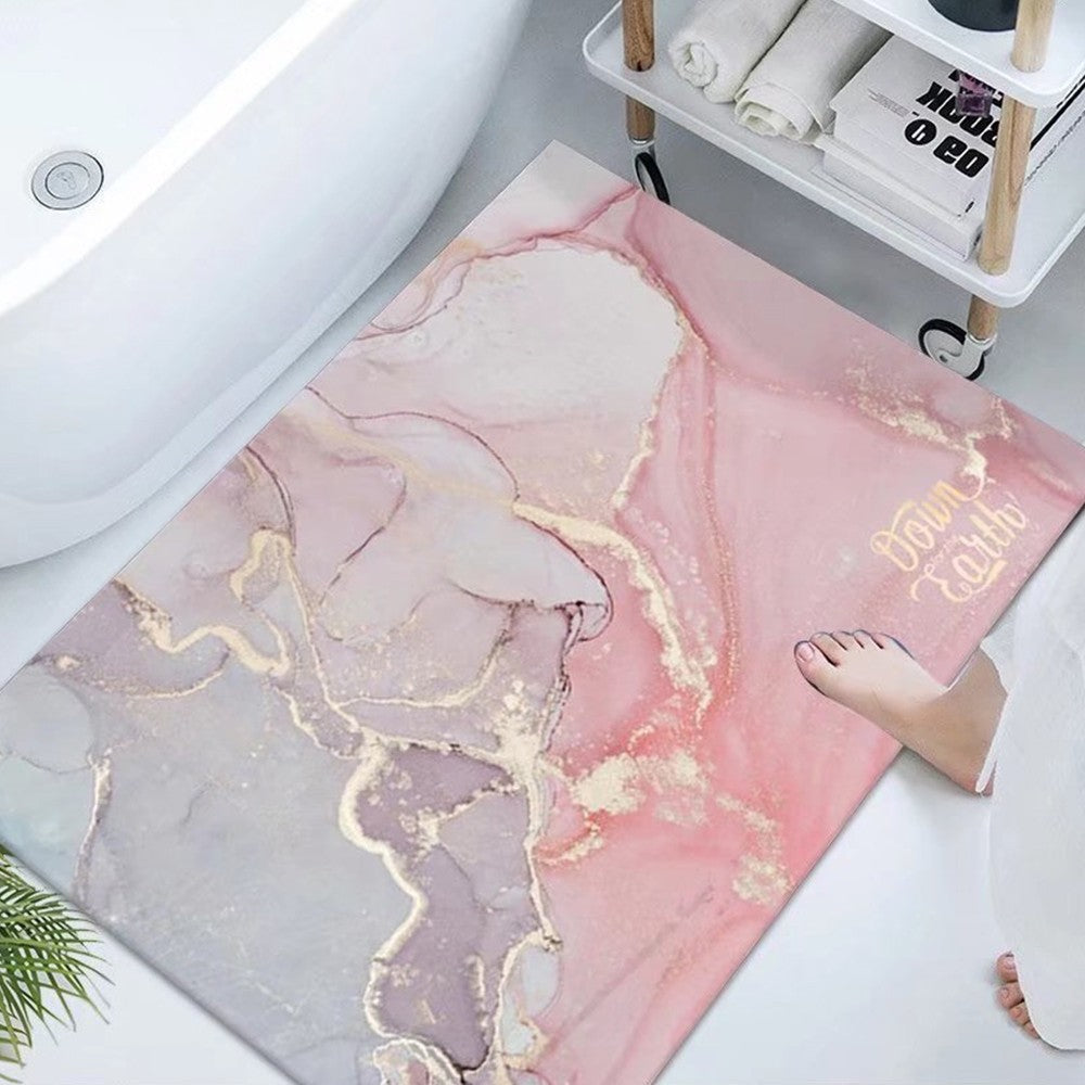 50x80cm Bathroom Floor Mat Absorbent Quick Drying Mat Anti Slip Mat Pink
