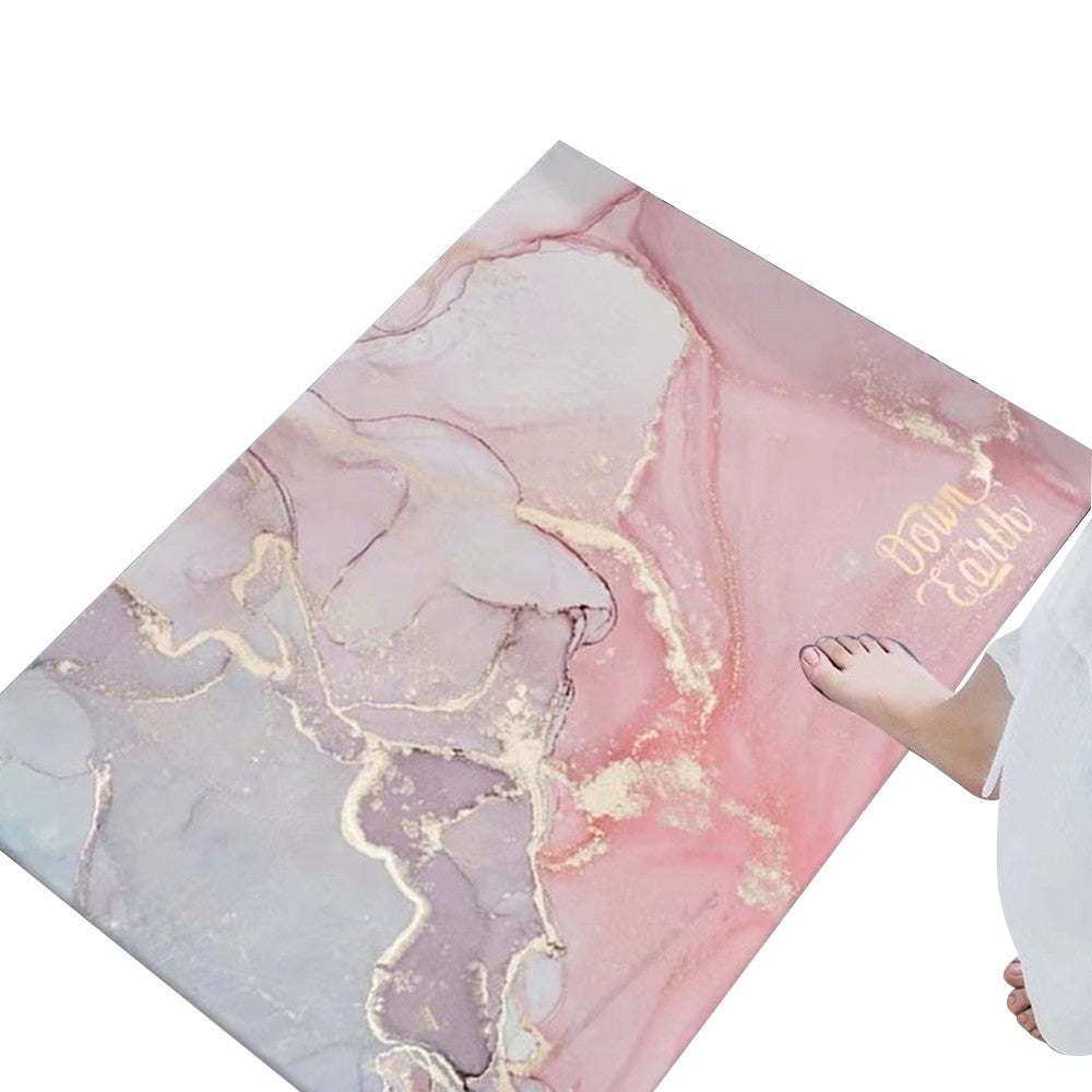 50x80cm Bathroom Floor Mat Absorbent Quick Drying Mat Anti Slip Mat Pink