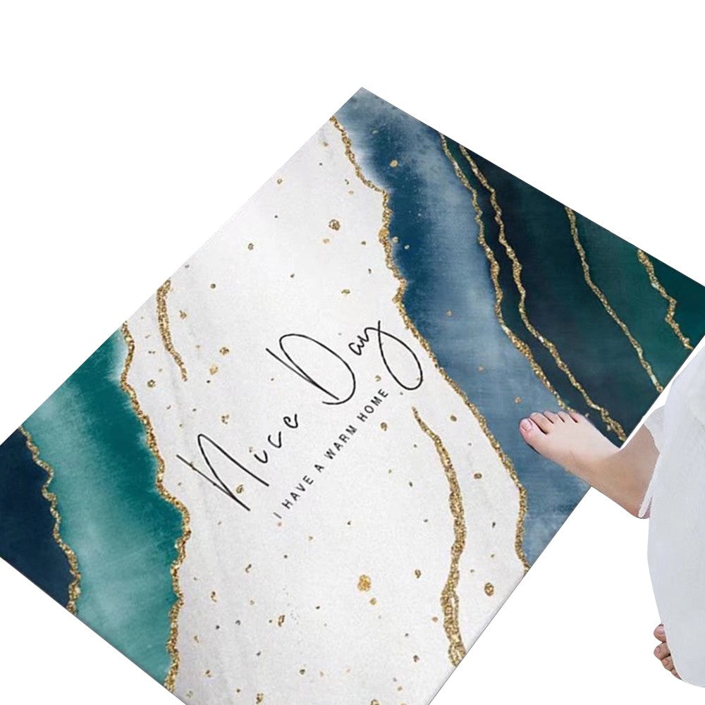 40x60cm Bathroom Floor Mat Absorbent Quick Drying Mat Anti Slip Mat Blue