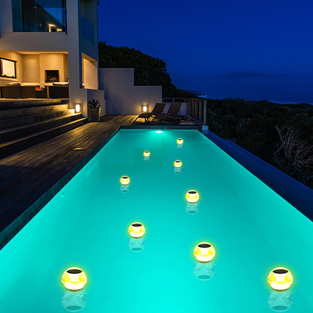 2Pcs Solar Pool Floating Ball Light Outdoor Garden Pool Decoration Night Light