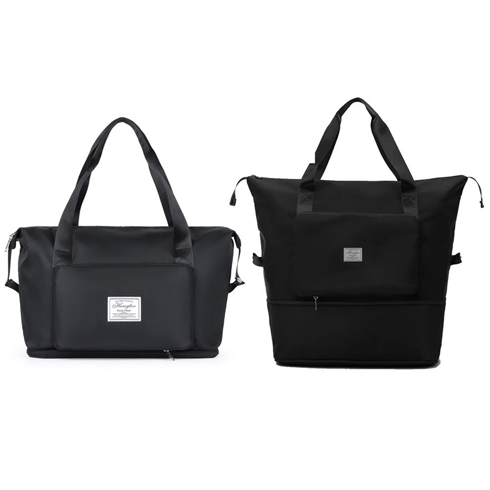 Portable Collapsible Duffel Bag Travel Bag Water Resistant Toiletry Bag Black