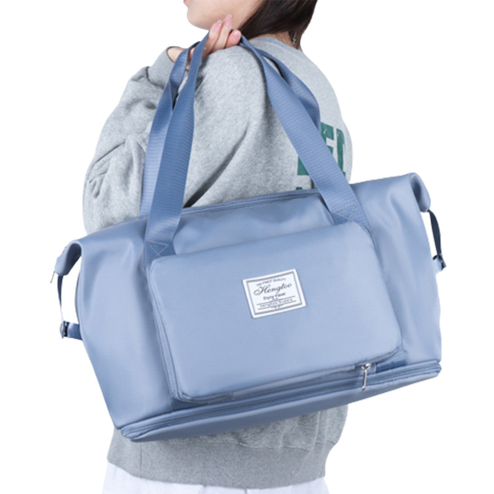 Portable Collapsible Duffel Bag Travel Bag Water Resistant Toiletry Bag Blue