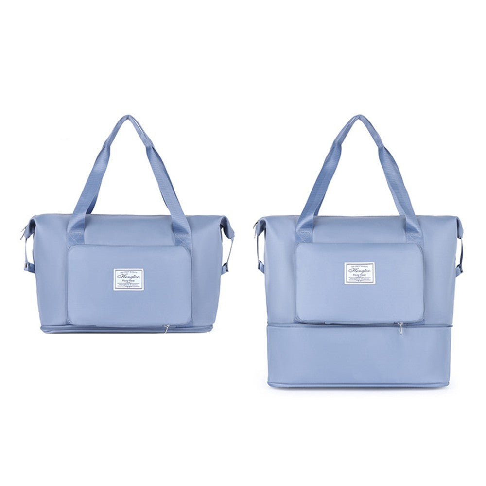 Portable Collapsible Duffel Bag Travel Bag Water Resistant Toiletry Bag Blue