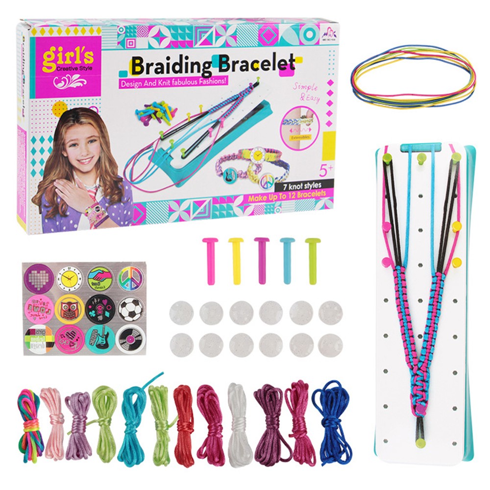 Girls DIY Braiding Bracelet Set Charm Bracelet Making Kit Jewellery Making Kit