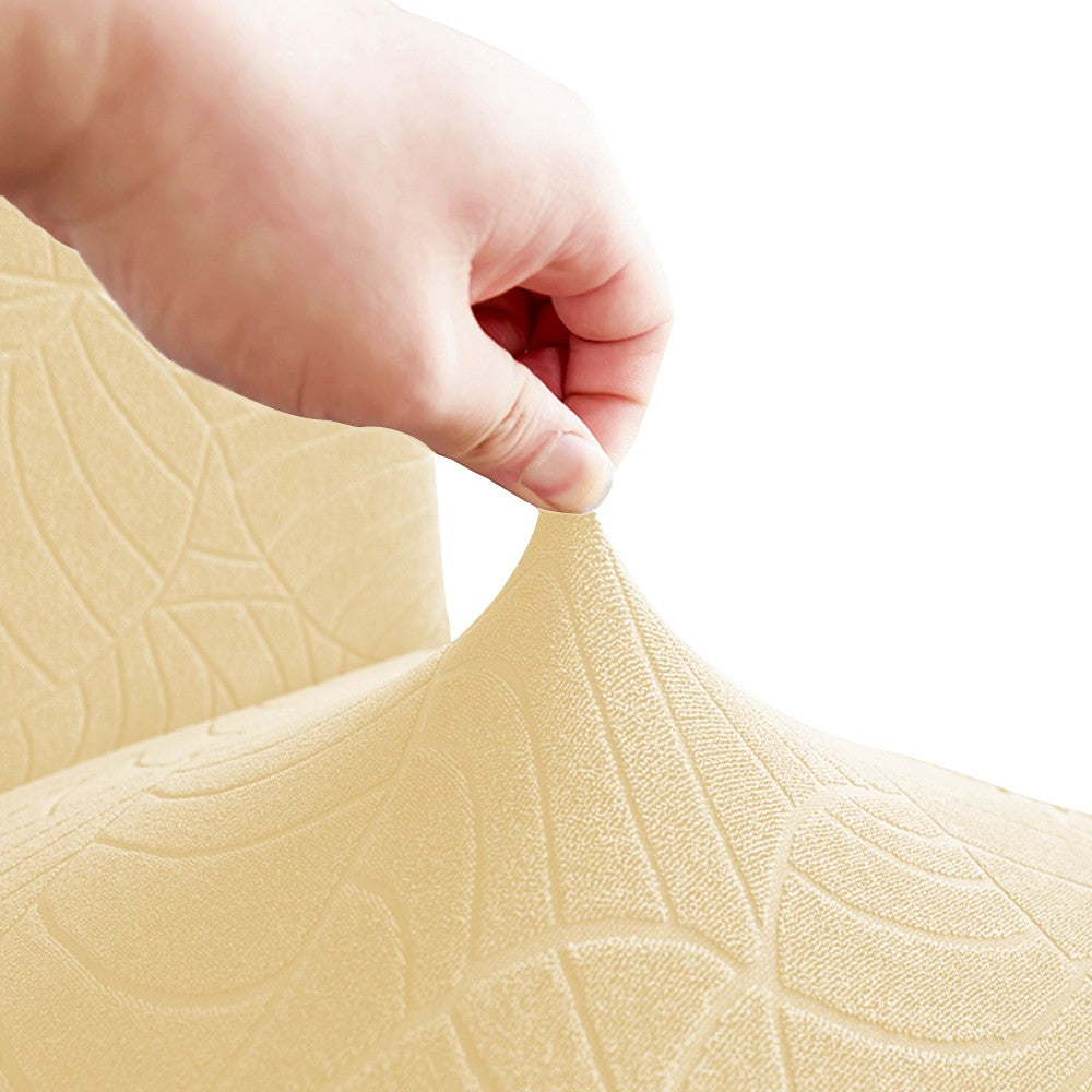 2X Stretch Dining Chair Cover Water Resistant Elastic Chair Slipcover Beige