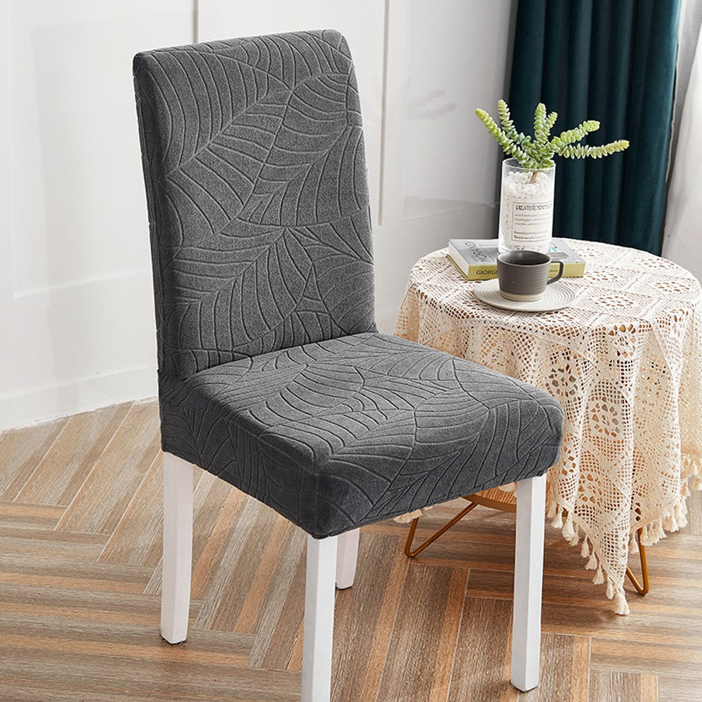 2X Stretch Dining Chair Cover Water Resistant Elastic Chair Slipcover Dark Grey