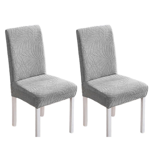 2X Stretch Dining Chair Cover Water Resistant Elastic Chair Slipcover Light Grey