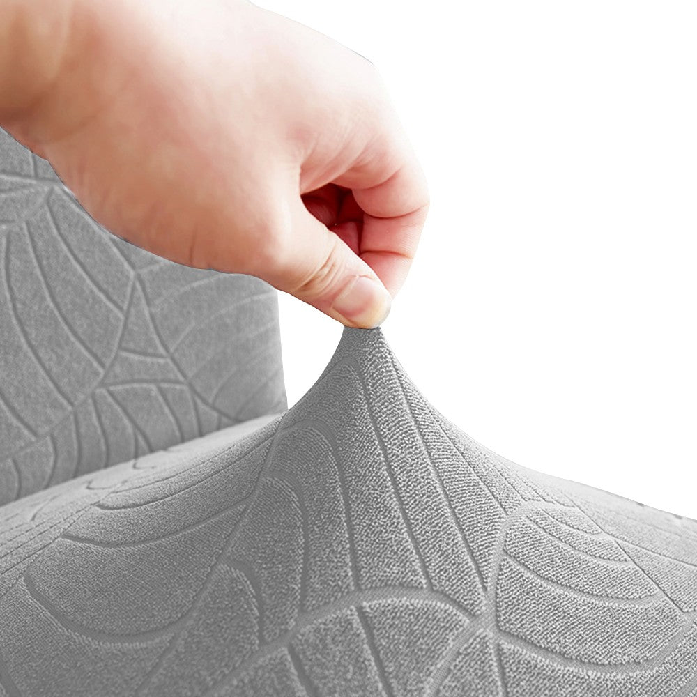 2X Stretch Dining Chair Cover Water Resistant Elastic Chair Slipcover Light Grey