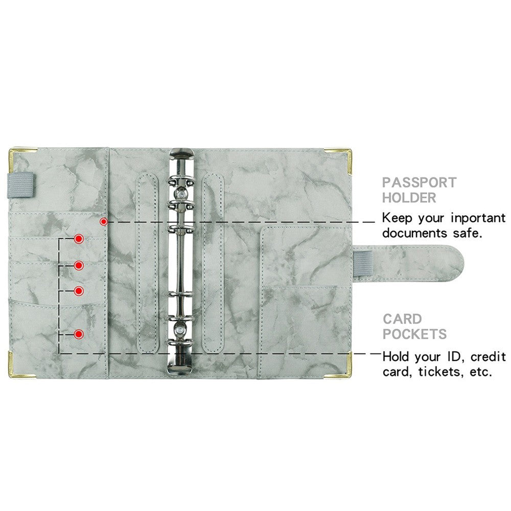 A6 Budget Binder Cash Planner System Organizer with Budget Money Envelopes Grey