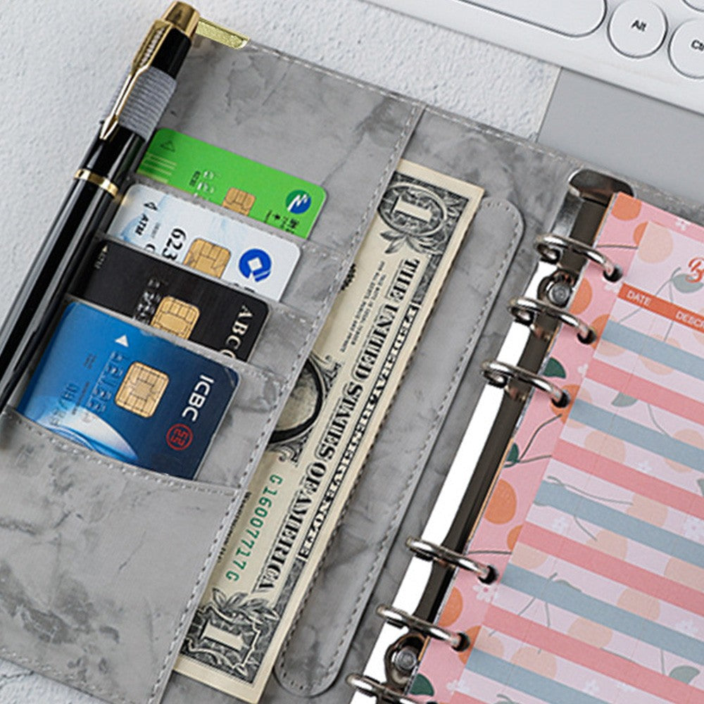 A6 Budget Binder Cash Planner System Organizer with Budget Money Envelopes Grey