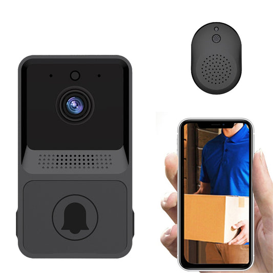 Wireless Doorbell WiFi Night Vision Safety Doorbell with Dingdong Machine Black