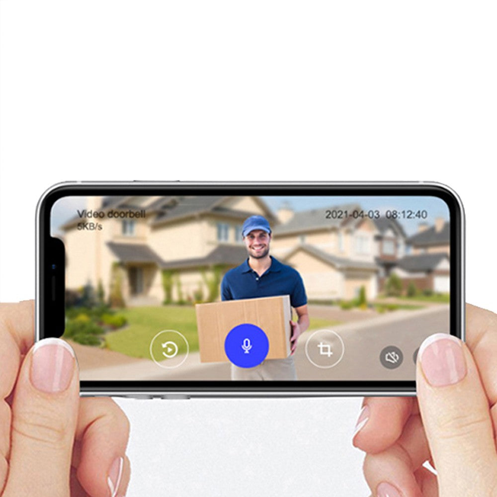 Wireless Doorbell WiFi Night Vision Safety Doorbell with Dingdong Machine Grey