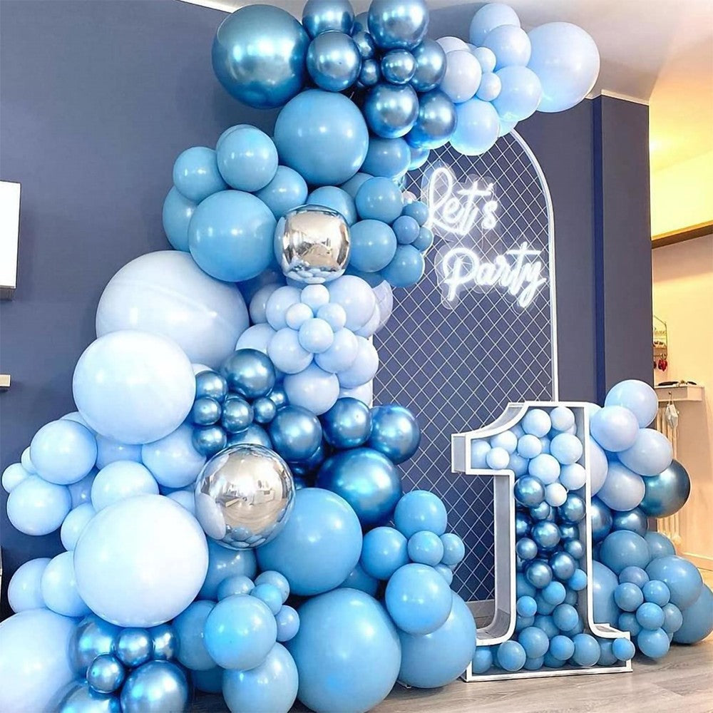 Set of 113Pcs Inflatable Blue Balloon Set Birthday Wedding Party Decor