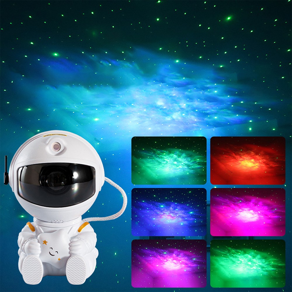 Astronaut Starry Galaxy Projector Night Light with Remote Control Star White