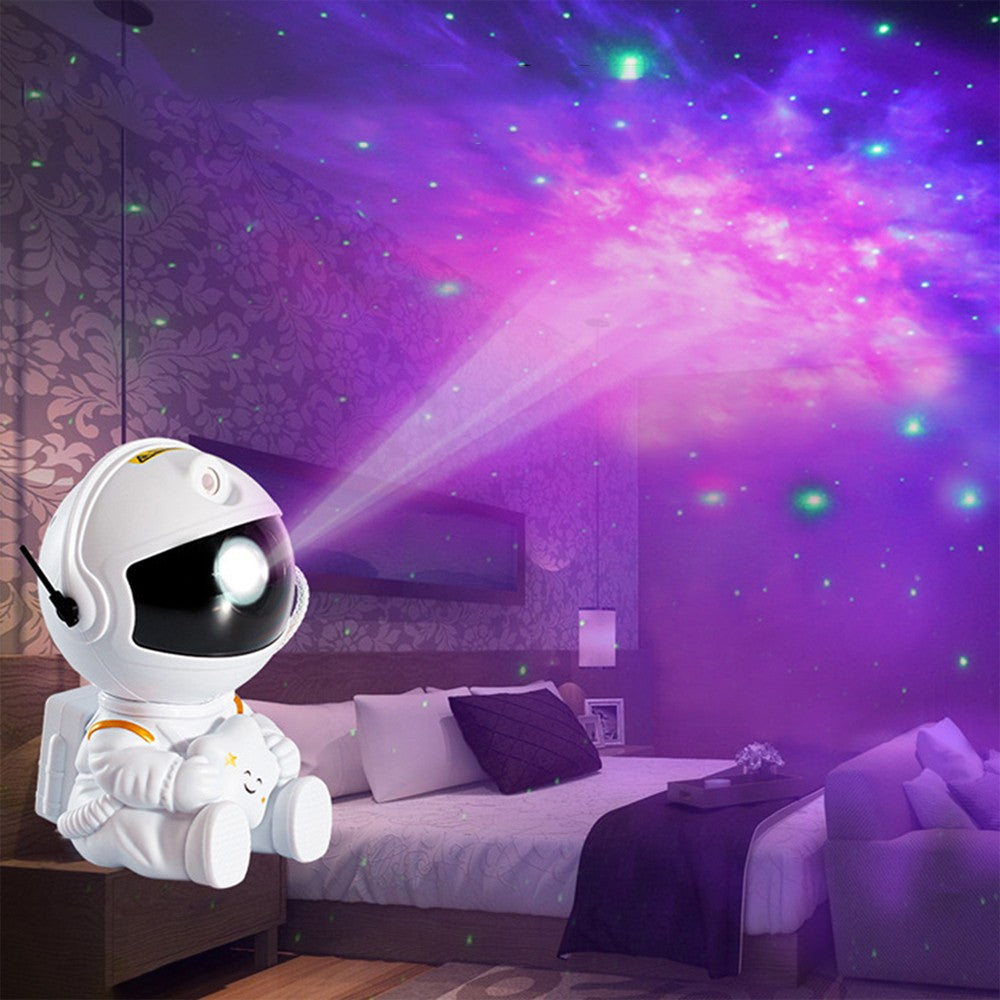 Astronaut Starry Galaxy Projector Night Light with Remote Control Star White