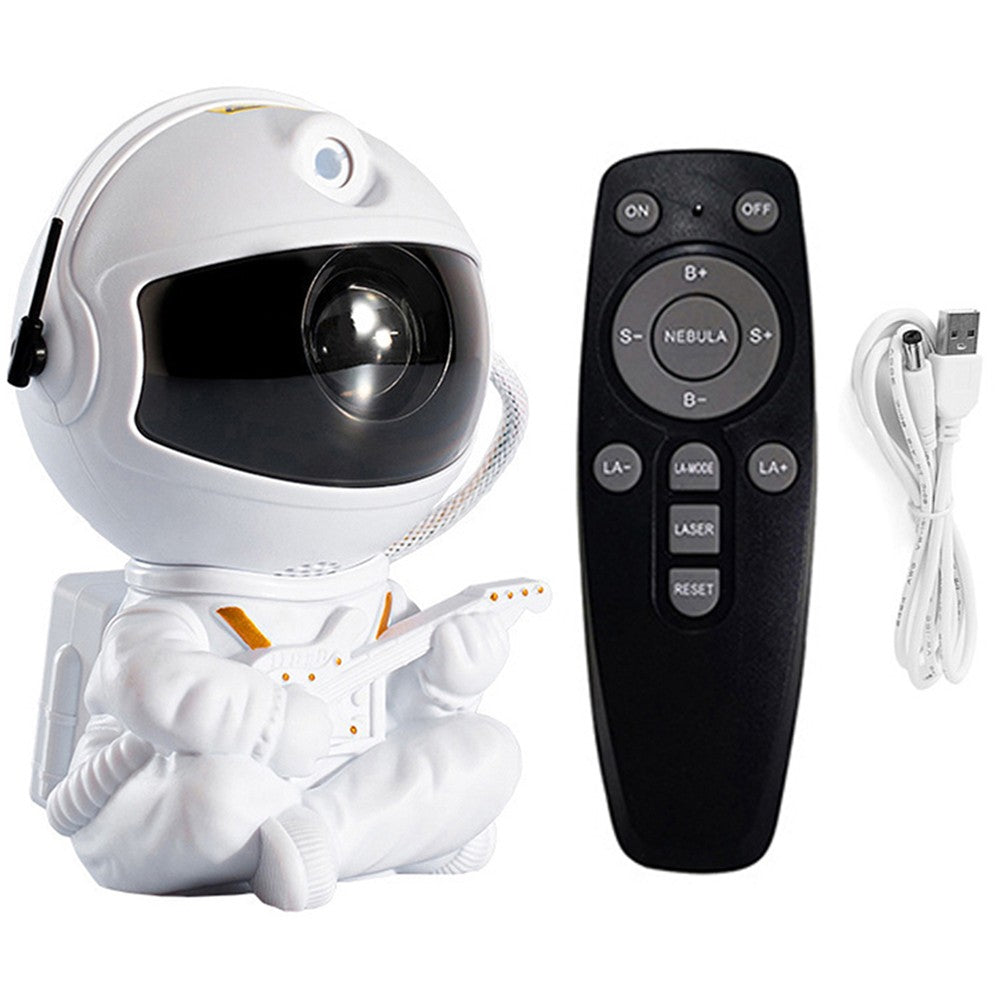 Astronaut Starry Galaxy Projector Night Light with Remote Control Guitar White