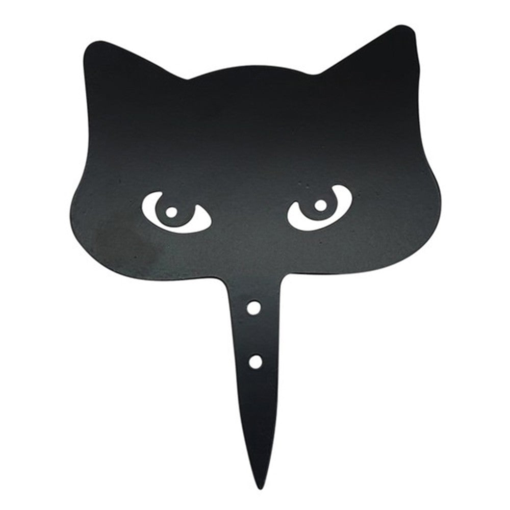 1Pc Garden Iron Cat Peeping Silhouette Stake Cat Yard Art Statue Decor Style 1