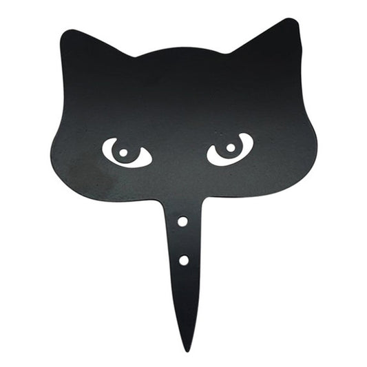 1Pc Garden Iron Cat Peeping Silhouette Stake Cat Yard Art Statue Decor Style 1