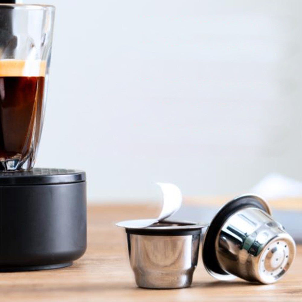 Reusable Stainless Steel Refillable Coffee Pod Filters Compatible with Nespresso