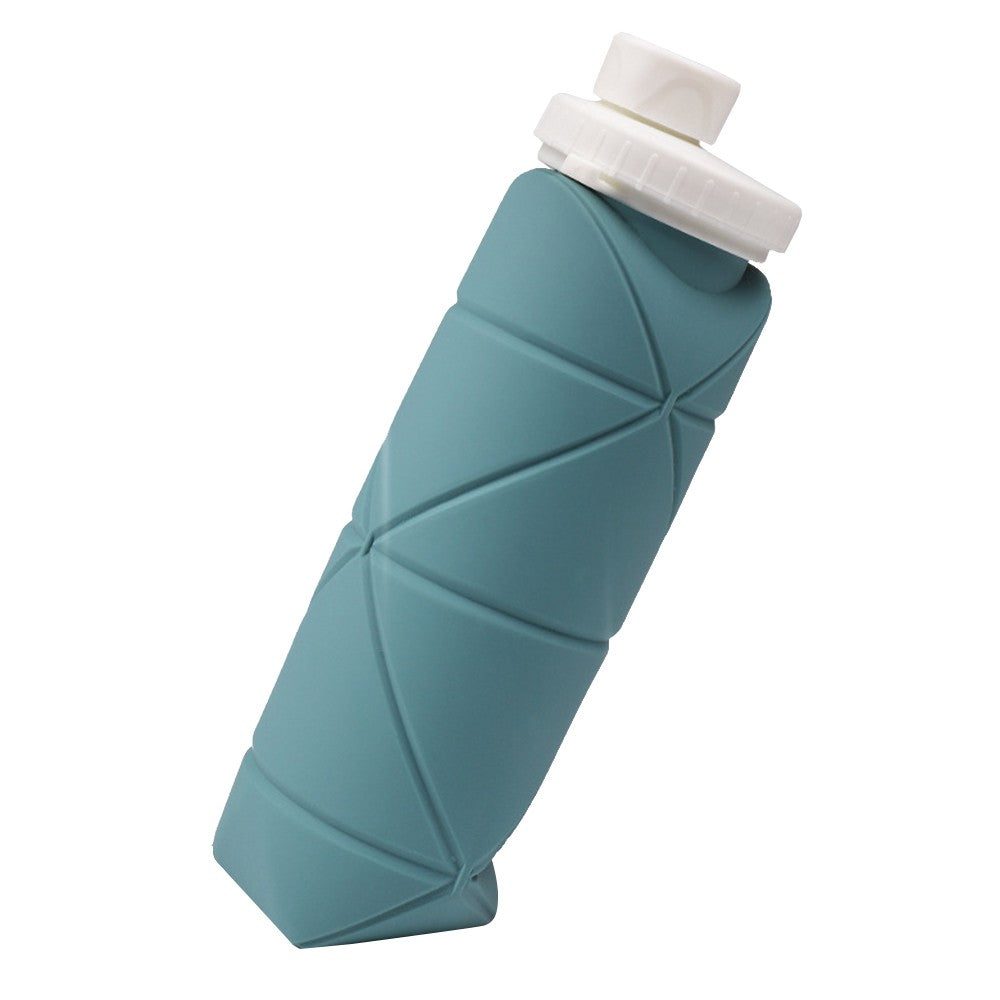 600ml Collapsible Silicone Water Bottle Reusable Leakproof Water Bottle Green