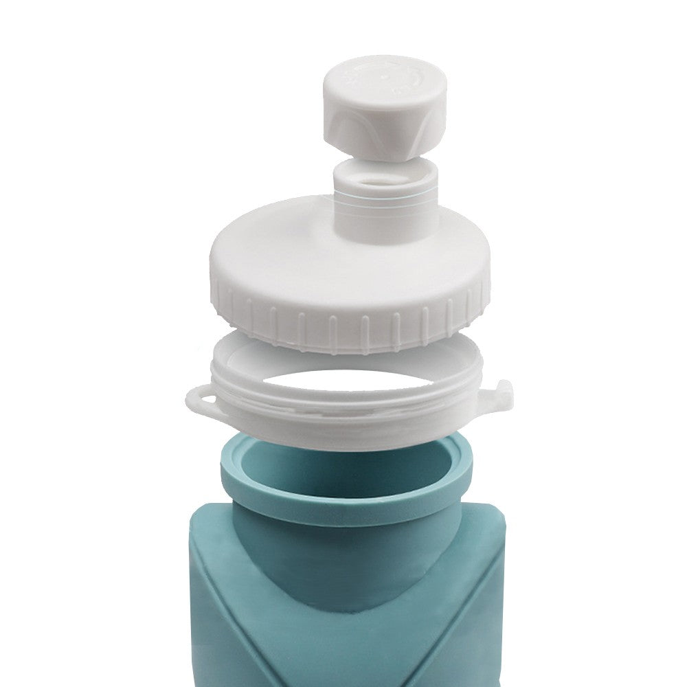 600ml Collapsible Silicone Water Bottle Reusable Leakproof Water Bottle Green