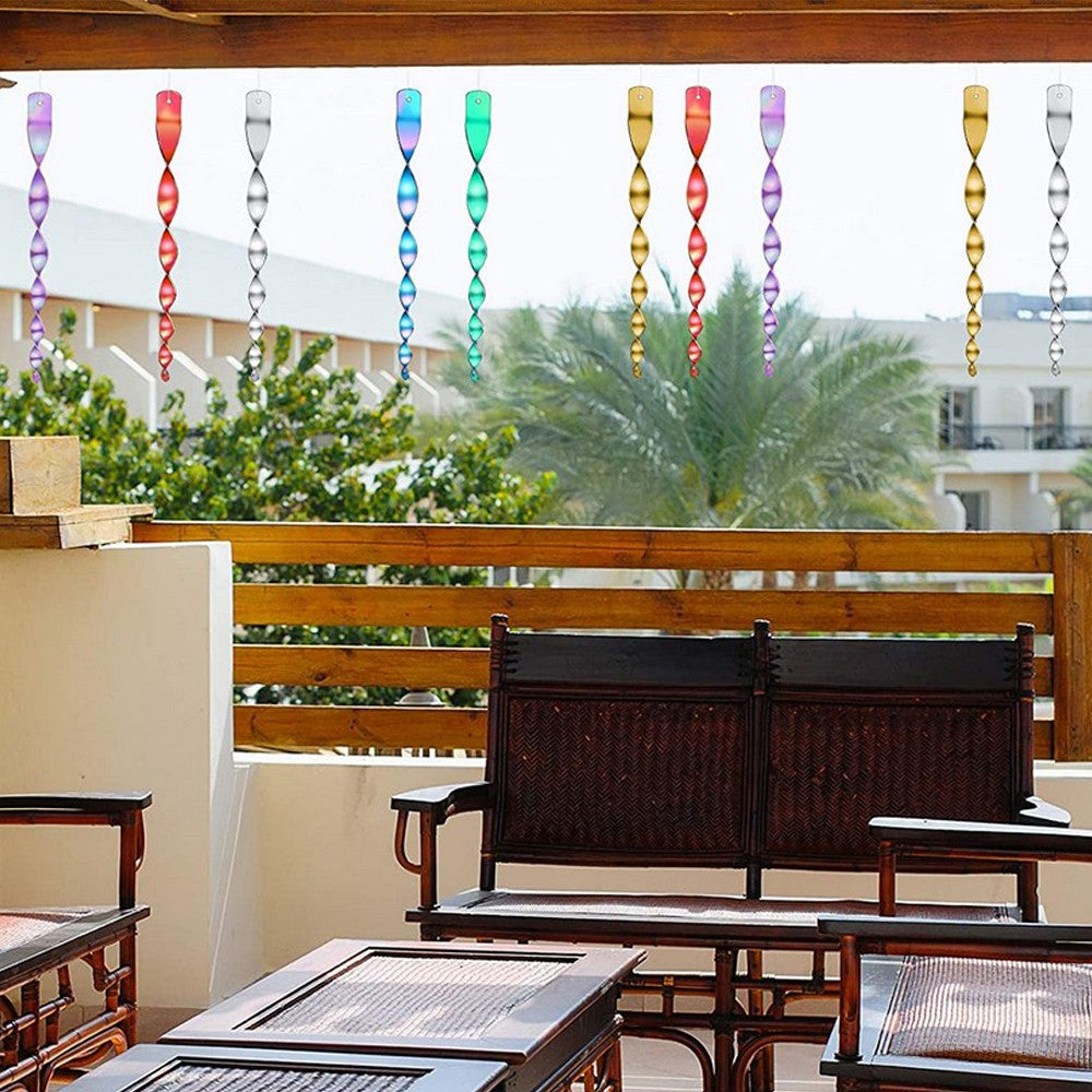 24Pcs Reflective Bird Repellent Bird Scare Rods Garden Hanging Decor Mixer Color