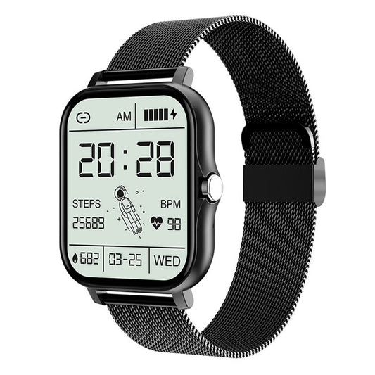 Bluetooth Smart Watch Heart Rate Monitor with Magnetic Charging Cable Black