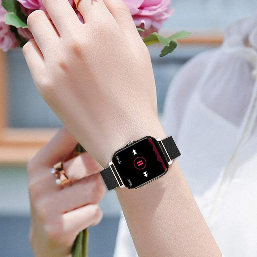 Bluetooth Smart Watch Heart Rate Monitor with Magnetic Charging Cable Black