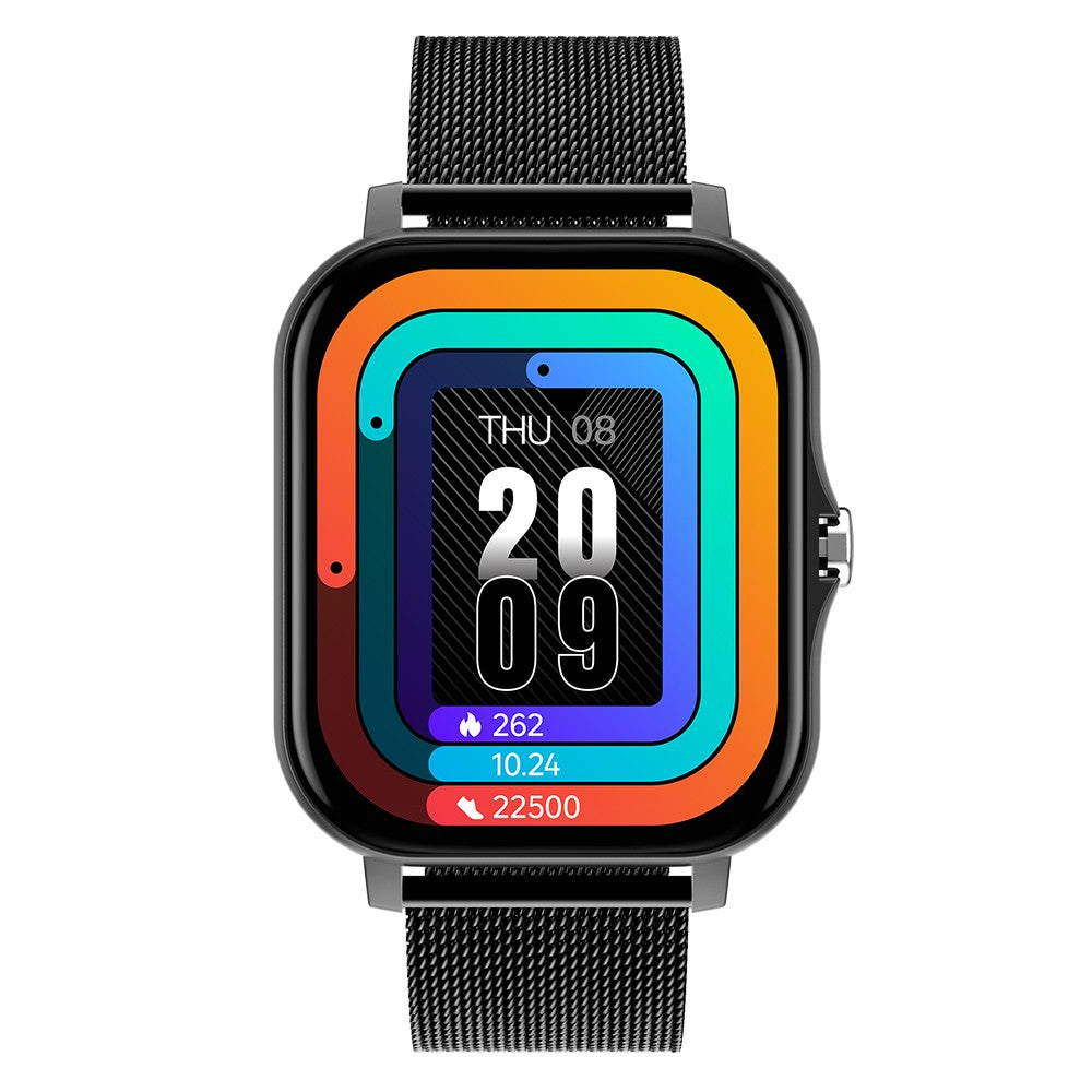 Bluetooth Smart Watch Heart Rate Monitor with Magnetic Charging Cable Black