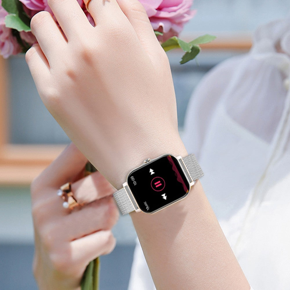 Bluetooth Smart Watch Heart Rate Monitor with Magnetic Charging Cable Silver