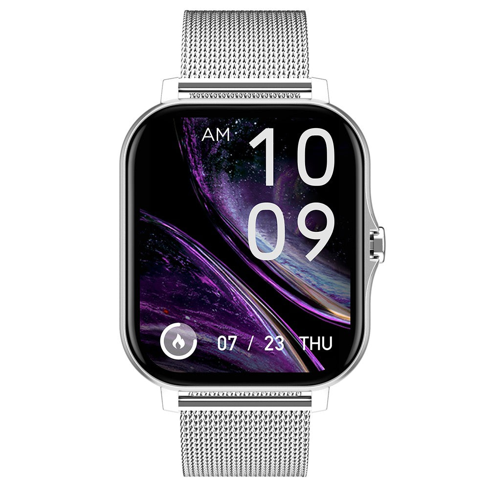 Bluetooth Smart Watch Heart Rate Monitor with Magnetic Charging Cable Silver