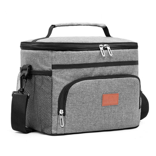 15L Insulated Lunch Bag Thermal Bag Food Container Cooler Bag Picnic Bag Grey