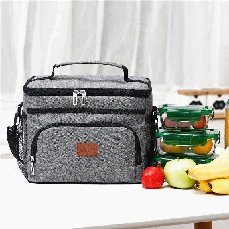 15L Insulated Lunch Bag Thermal Bag Food Container Cooler Bag Picnic Bag Grey
