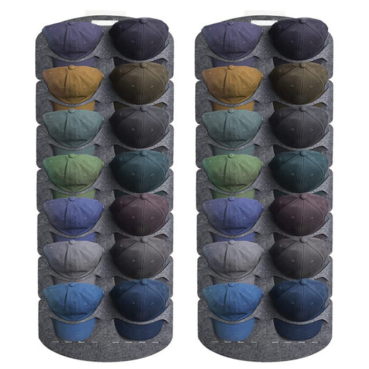 2Pcs 14 Pockets Baseball Hat Rack Hat Storage Caps Organizer Felt Storage Bag