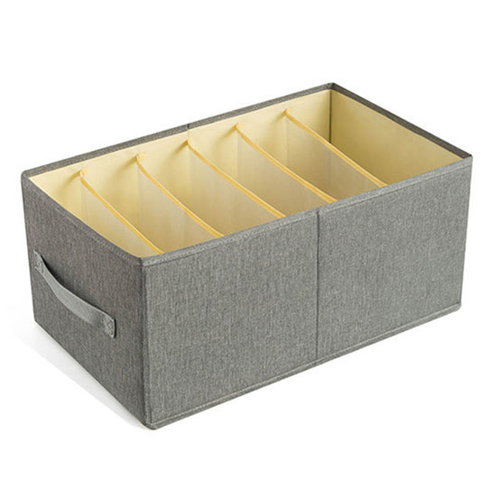 1Pc 6 Grids Storage Bag Clothes Jeans Pants Drawer Organizer Wardrobe Boxes