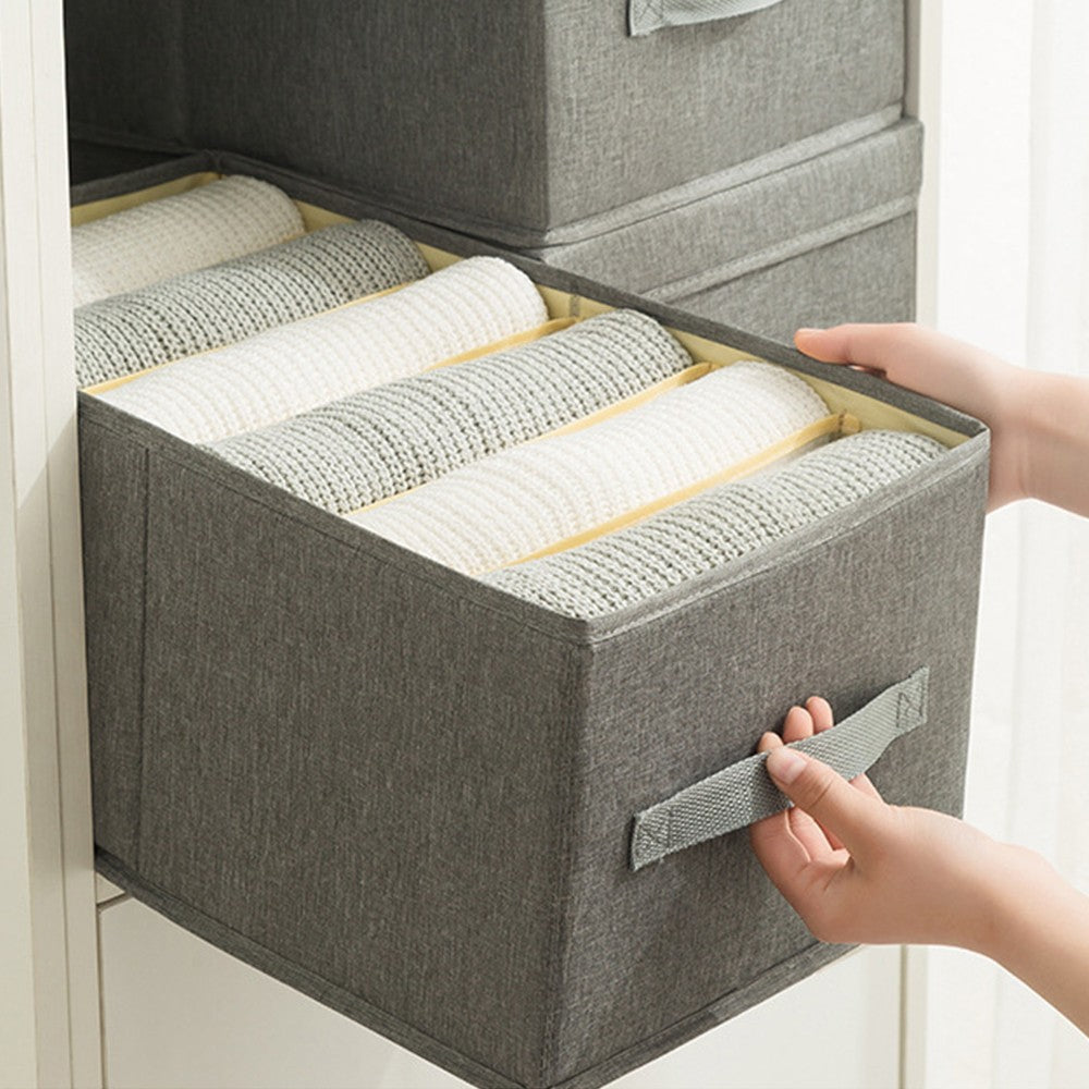 1Pc 6 Grids Storage Bag Clothes Jeans Pants Drawer Organizer Wardrobe Boxes