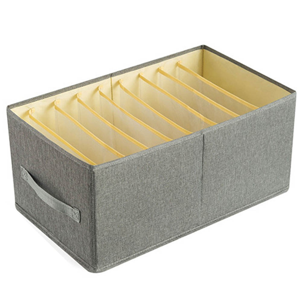 1Pc 9 Grids Storage Bag Clothes Jeans Pants Drawer Organizer Wardrobe Boxes