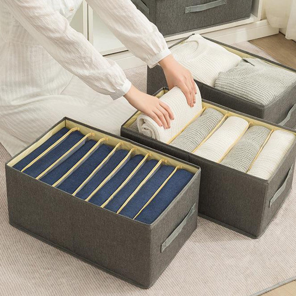 3Pcs Clothes Storage Jeans Pants Drawer Bags Wardrobe Organizers