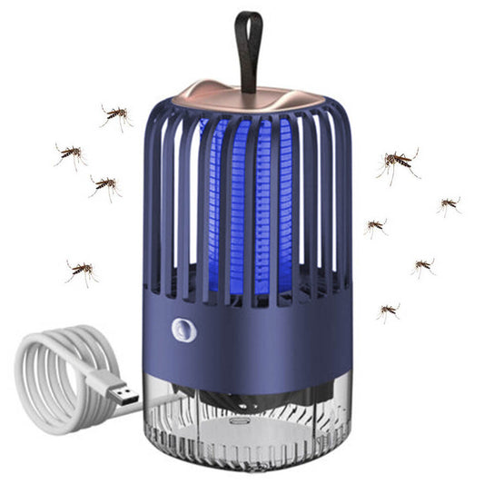 USB Rechargeable Electric Mosquito Killer Lamp Mosquito Zapper Trap Blue