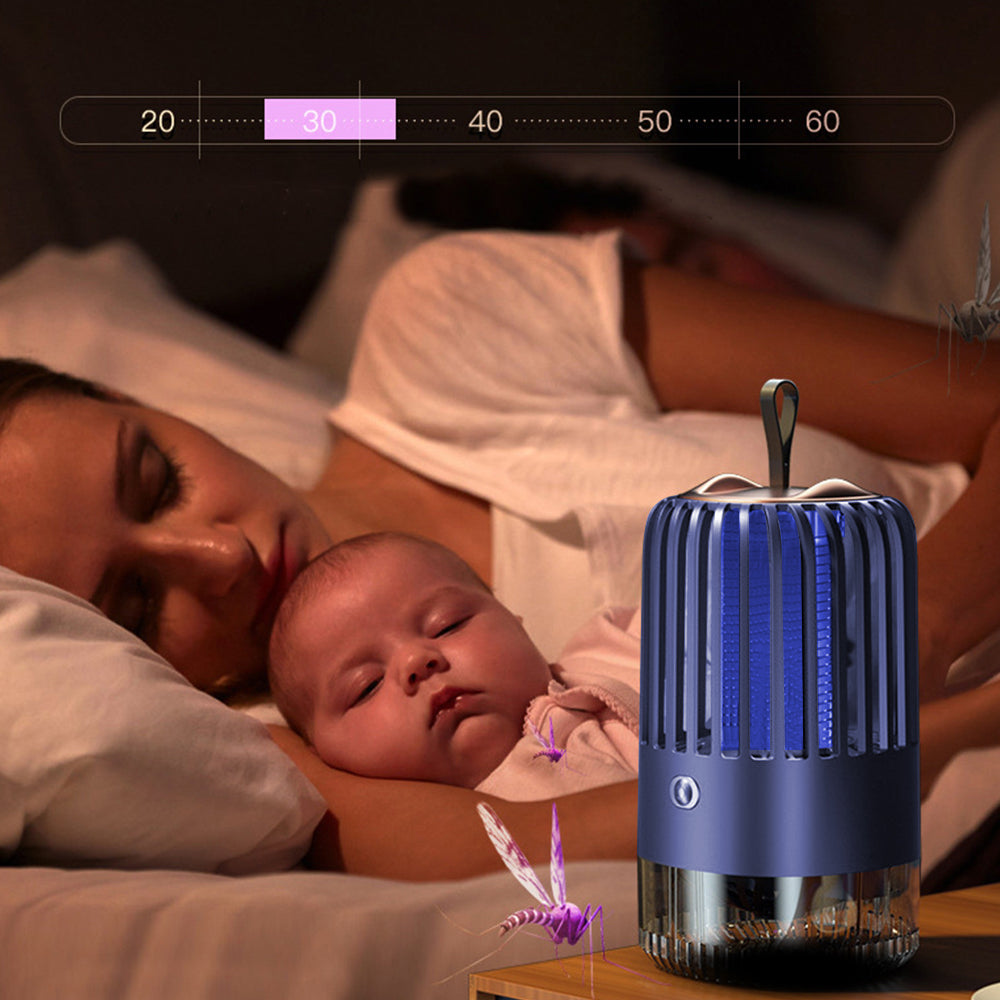USB Rechargeable Electric Mosquito Killer Lamp Mosquito Zapper Trap Blue