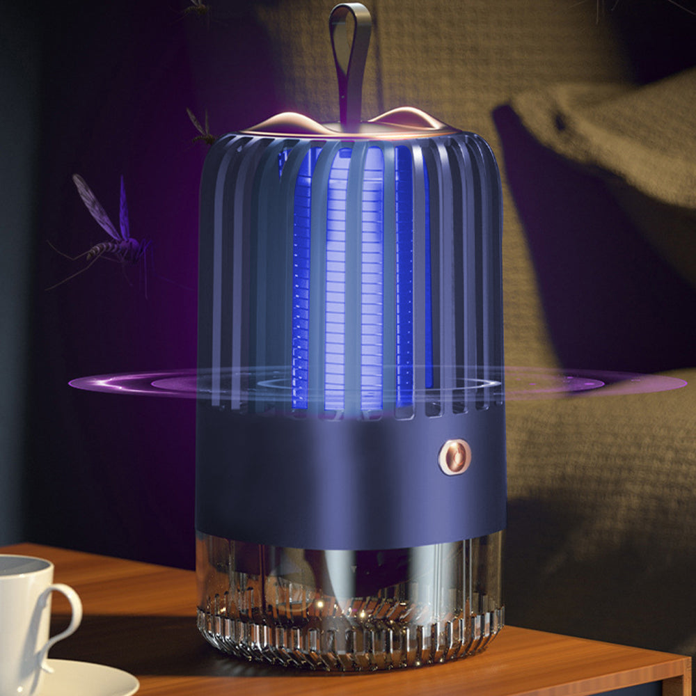 USB Rechargeable Electric Mosquito Killer Lamp Mosquito Zapper Trap Blue