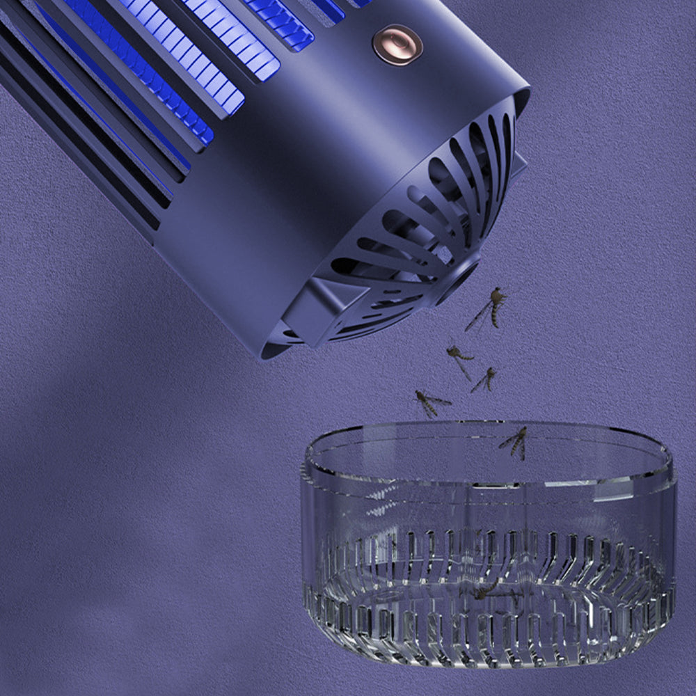 USB Rechargeable Electric Mosquito Killer Lamp Mosquito Zapper Trap Blue