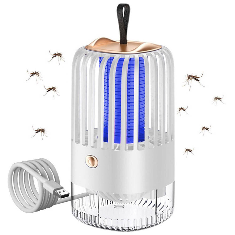 USB Rechargeable Electric Mosquito Killer Lamp Mosquito Zapper Trap White