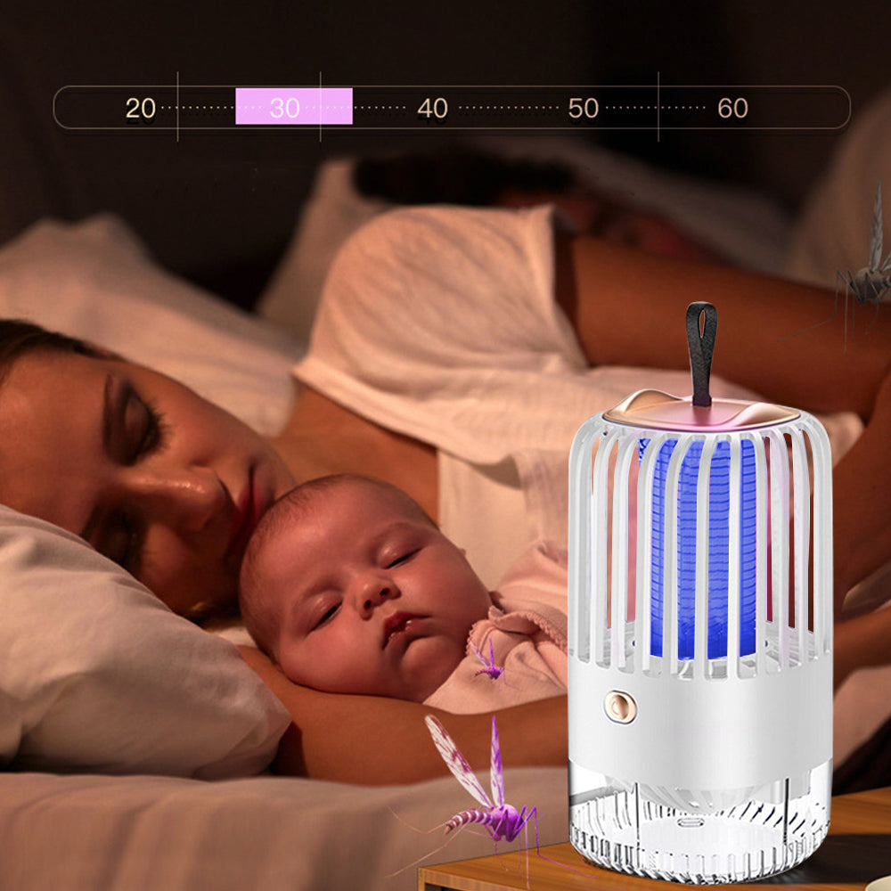 USB Rechargeable Electric Mosquito Killer Lamp Mosquito Zapper Trap White