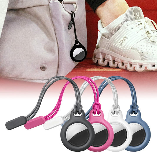 4Pcs AirTag Protective Cover Case Protector Shell with Lanyard for Apple AirTag