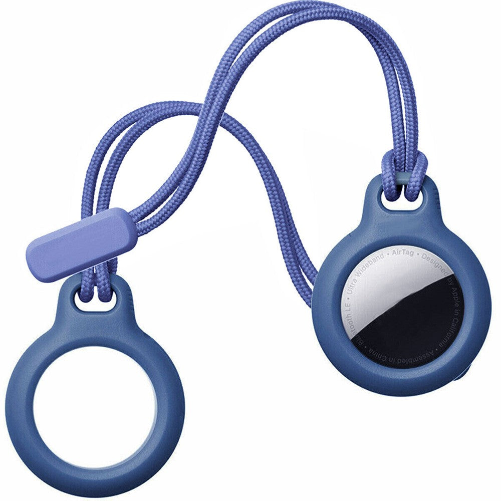 4Pcs AirTag Protective Cover Case Protector Shell with Lanyard for Apple AirTag